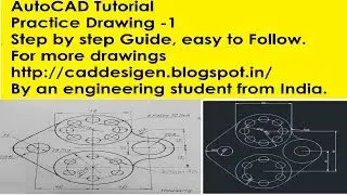 AutoCAD tutorial |  Practice Drawing 1| Full step by step instruction| housing