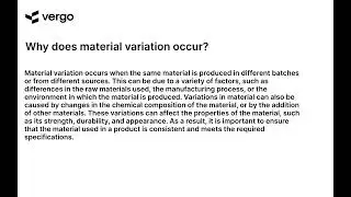 Exploring Material Variation