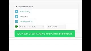 Country Code Pro with WhatsApp button for OpenCart3x Admin | Add country code to the client phone no