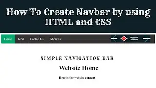 How To Create A Navbar by using HTML and CSS | Simple Navigation Bar by Triggered Developer