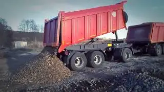 Автопоезд MAN 8х4 и прицеп Бецема гравий