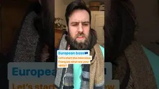 European Job Interview vs American Job Interview #comedy #joke #lol #haha #funny