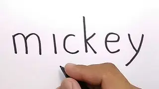 VERY EASY ! how to turn words MICKEY into CARTOONS for KIDS / learn how to draw