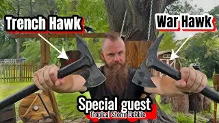 Cold Steel Trench Hawk vs War Hawk for axe throwing! #axethrowing #skills #vikings #axe