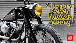 Ini Dia motor custom Chopper Bobber Shovelhead Full Black dari negara Jepang