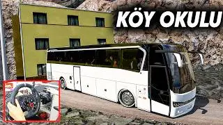 KÖY OKULUNA SERVİS ÇEKTİK !!! ETS 2 OTOBÜS MOD 1.51 [ Logitech G29 ]