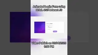 animated login page in react js | animated login form html css |  html css javascript tutorial