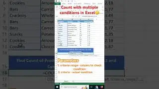 Discover the Magic of CountIFs function in Excel #shorts #yshorts #excel #shortsvideo #exceltricks