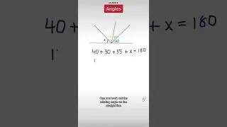 Angles on a straight line #mathematics #geometry #exams #missingangle #careers #success #paper3
