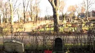 Respektlös man på kyrkogården