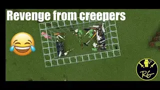 Taking revenge from creepers in Minecraft.
