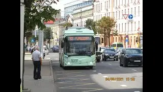 Минск, поездка в троллейбусе БКМ-32100Д, парк.№ 5037, марш.59 (04.04.2024)