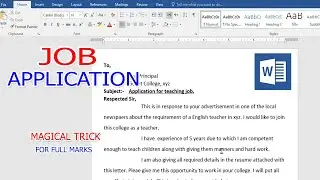 Job Application | job application format in MS word #msword #youtube