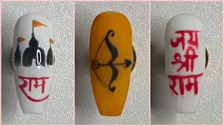 Nail art compilation || DIY Nailart at home || Ayodhya Ram Mandir Nirman || Jai Shree Ram