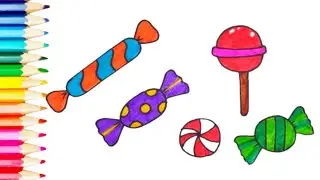 How to draw candy | Drawing & Coloring Candy for Kids#drawingtutorial #stepbystepdrawing #coloring