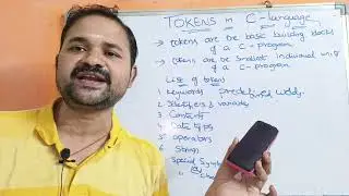 Tokens in Telugu || List of Tokens || C Programming in Telugu