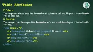 Table Tag and its Attributes in HTML | Chapter 5 | Designing Websites | 9th Computer | New Book