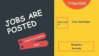 Job Openings 17/Apr/2022 | Java Developer