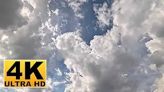 Blue Sky and Clouds Screen Saver (No sound) 2 Hours 4K UHD