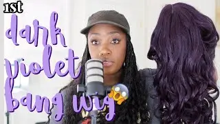 💜 Girl! Trying my first dark violet WISPY BANG wig! BEGINNER FRIENDLY! | MARY K. BELLA