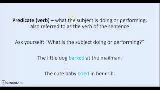 Simple Subject and Simple Predicate Verb - Grammar Lesson