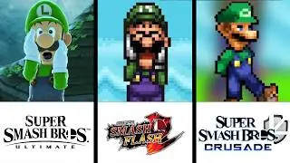 Super Comparison | Luigi Moveset | Smash Bros. Ultimate vs SSF2 vs SSBC