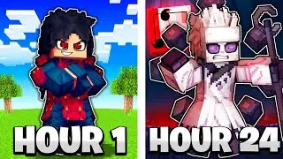 I Survived 24 Hours as MADARA UCHIHA in Naruto Minecraft!