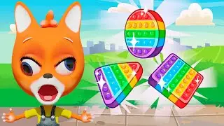 Baby Lucia Pretend Play Funny Challenge with Brother Tobby. Fox Family Cartoon 3D Songs for kids