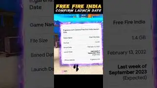 Free Fire India Confirm Date🤯paraSAMSUNG,A3,A5,A6,A7,J2,J5,A7,S5,S6,S7,S9,A10,A20,A30,A50,A70#shorts