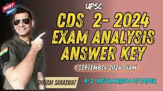 Shivam Sir's Expert Analysis of CDS 2 2024 Exam | Answer Key & Good attempts #cds #cds2024
