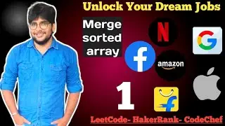 1. 88 Merge Sorted Array | #leetcode @vivekpandey.rajan. #coding #placements #company #codechef #ai
