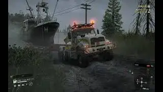 SnowRunner - Taiwan Transport Mack Defense M917 Transport Fishing Boat @ North Peak National Park