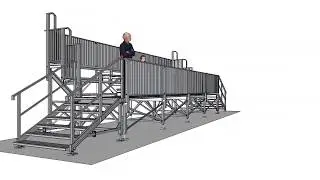 Carpenteria metallica per 'Tribuna' modulare in acciao. (Sketchup)