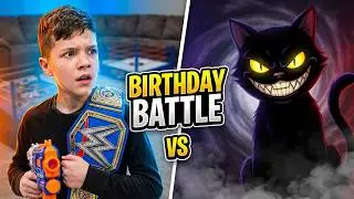 The Twins' Cartoon Cat Birthday Party Surprise!