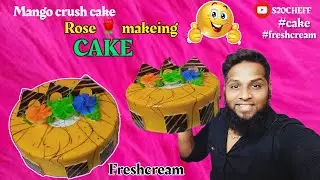 mango crush cake how to make design #cake