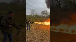 Just a man and his flamethrower
