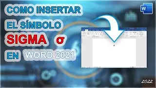 COMO INSERTAR EL SÍMBOLO SIGMA σ EN WORD 2021 😀✔️