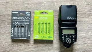 Panasonic Eneloop Pro 2600 mAh flash batteries in a new package. AA GP ReCyko+ 2500. TEST