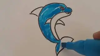Easy dolphin drawing. #art #drawing #beautiful #amazing  #cute #love #viral #fyp #viral #video #kids