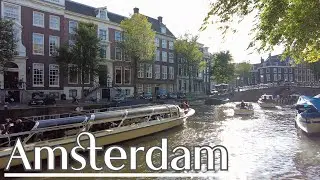 Walking in Amsterdam - Station, Dam Square, Rokin, Rembrandt Square, Herengracht and more | 4K