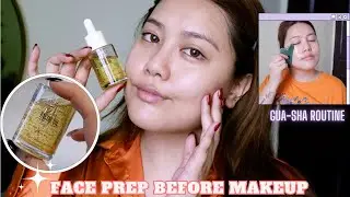 My Gua-Sha Routine and How I prep my face before Makeup ft Debelle 24 kt Gold Elixir ✨