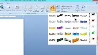 Insert Word Art and Equations in MS Word 