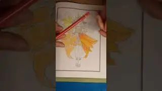 Coloring a fairy's flower dress. For FREE printables...see description below!