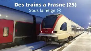 Des trains a Frasne sous la neige