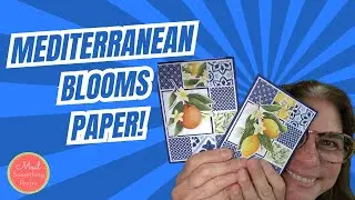 Mediterranean Blooms Designer Series Paper in a Tile Background Layout