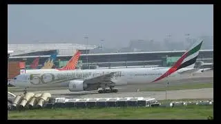 Emirates Special Livery Taxi and Take Off from Delhi Airport 4K