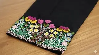 Hand embroidery/Flower embroidery/ Hand embroidery for dress/embroidery for sleeves