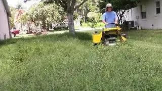 Extra THICK yard clean up - Satisfying OVERGROWN lawn MAKEOVER