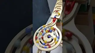 Marble Run Race ASMR - Wooden Wave Course Colorful Marbles #marblerunrace #marblerun