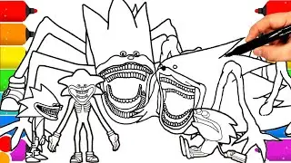 Sonic Coloring Pages NEW Sonic Team NEW Sonic in the movie 3 Tails, Shin Sonic Tapes COLORING 1